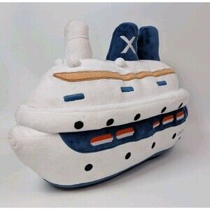 Celebrity Cruises Plush Ship Toy White Blue Cruise Liner Stuffed Souvenir